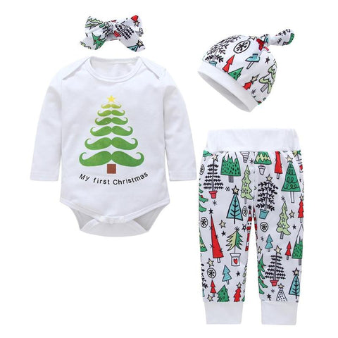 4 Pcs/Set Christmas Baby Clothes Set