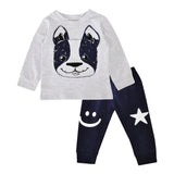 Cartoon Animal Star Smile 2pcs Tops Pants Set