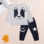 Cartoon Animal Star Smile 2pcs Tops Pants Set